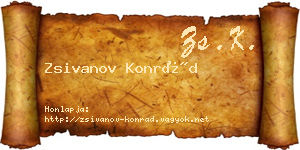 Zsivanov Konrád névjegykártya